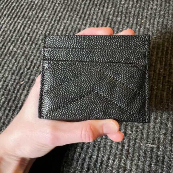 YSL, Saint Laurent Monogram CASSANDRE MATELASSÉ CARD CASE IN GRAIN DE POUDRE EMB - Picture 2 of 2